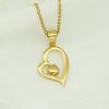 Heart-shaped stainless steel diamond-encrusted love pendant, Valentine's Day 520 necklace gift. - 图片 5