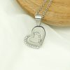 Double heart-to-heart pendant necklace, heart-shaped love titanium steel necklace, high-end versatile inlaid stone - 图片 6