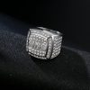 Hip Hop King Ring, Stainless Steel Vacuum Gold Plating Diamond Ring - 图片 3