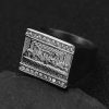 Titanium Steel Gold-Plated World Famous Painting Judas Thirteen Apostles Men's Ring - 图片 3