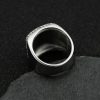 Titanium Steel Four-Layer Full Diamond Luxury Hip Hop Men's Ring - 图片 4