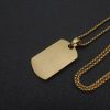 HIPHOP jewelry, stainless steel color-preserving gold-plated full diamond square pendant necklace - 图片 2