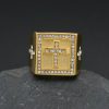 Titanium Steel/Stainless Steel Gold-Plated Diamond Cross Ring Accessory - 图片 2