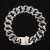 Fully-drill titanium steel Cuba chain full-drill square buckle bracelet fashionable hip-hop accessories - 图片 2