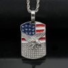HIPHOP jewelry, Eagle flag army brand titanium steel gold-plated oil drop pendant - 图片 3