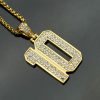 HIPHOP jewelry, stainless steel gold-plated full diamond number 10 pendant - 图片 3