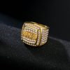 Hip Hop King Ring, Stainless Steel Vacuum Gold Plating Diamond Ring - 图片 2