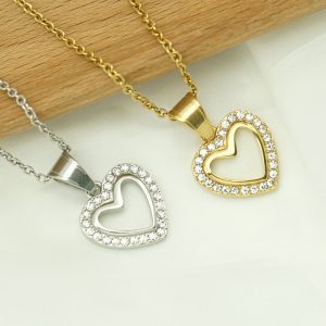 Ins Style Gold-Plated Titanium Steel Heart Pendant