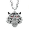 Titanium steel gold-plated diamond-encrusted tiger head bottle opener pendant - 图片 3