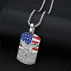 HIPHOP jewelry, Eagle flag army brand titanium steel gold-plated oil drop pendant - 图片 2