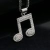 Titanium steel high color retention gold-plated full diamond personalized fashion music note pendant - 图片 2
