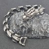 Retro European and American Style Dragon Head and Spine Bracelet, Majestic Titanium Steel Dragon Shape with Dragon Scale Bracelet, Punk Hip-Hop - 图片 5