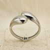 Geometric, glossy cross stainless steel bangle with asymmetric droplet double-headed design in INS style. - 图片 4