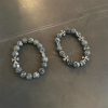 Men's Natural Stone Cross Flower Bracelet, Versatile Retro High-End Hip Hop Street Couple Accessory Fashion Jewelry - 图片 2