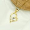 Heart-shaped stainless steel diamond-encrusted love pendant, Valentine's Day 520 necklace gift. - 图片 2