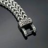 Viking-style stainless steel bracelet from Nordic, punk retro series featuring wolf, snake and eagle heads with thick chains on both sides - 图片 3