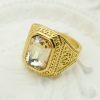 Large Gemstone Square Casting Ring in Stainless Steel, Colorful Gemstone Men's Ring - 图片 5