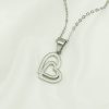 Double heart-to-heart pendant necklace, heart-shaped love titanium steel necklace, high-end versatile inlaid stone - 图片 2