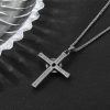 Titanium steel European and American pendant, noble scepter cross necklace, turquoise men's pattern pendant - 图片 3