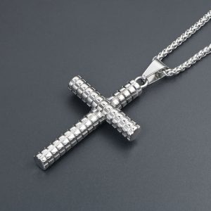 Cross necklace for men's simple pendant motorcycle pattern accessories