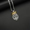 Stainless steel color-retaining electroplated crown lion head pendant - 图片 2