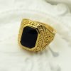Large Gemstone Square Casting Ring in Stainless Steel, Colorful Gemstone Men's Ring - 图片 8