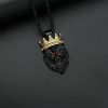 Stainless steel color-retaining electroplated crown lion head pendant - 图片 4