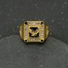 Full Diamond Eagle Titanium Steel Ring, Majestic Men's Eagle-themed Ring with Surrounding Diamond Embedding - 图片 4