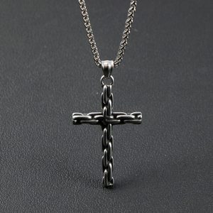 Hip-hop chain cross stainless steel necklace European and American men's pendant