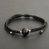 Black Obsidian Couple Bracelet for Women, Minimalist Design with Handmade Weaving, Crystal Rope for Male Best Friend - 图片 3