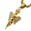 Religious Classic Stainless Steel Gold-Plated Diamond Prayer Angel Pendant - 图片 2