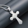 Titanium steel retro necklace personalized punk jewelry trendy men's cross pendant necklace accessories - 图片 3