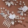 Handmade Hairpin Set for Bridal Accessories, Retro Wedding Updo Headpiece with Floral Pearl U-shaped Insertion Pin - 图片 4