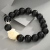 Men's high-end black obsidian small lion bead bracelet - 图片 4