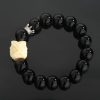 Men's high-end black obsidian small lion bead bracelet - 图片 6
