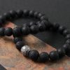 Vintage reverse dragon scale volcanic stone bracelet, a high-end and unique design accessory, featuring a minimalist and personalized style. - 图片 2