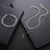 Vintage cross titanium Cuban chain necklace set, personalized double-layer necklace, hip-hop street collar chain, minimalist design - 图片 8