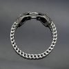 Stainless Steel Punk Retro Wolf Snake Eagle Head Series Double-Sided Thick Chain Bracelet - 图片 4