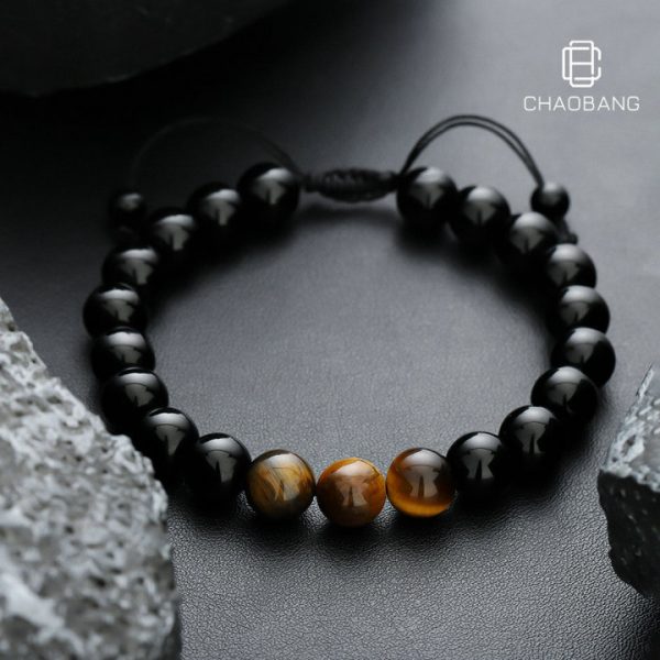 Tiger's Eye Bracelet for Men and Women, Adjustable Woven Stylish Unisex Accessory