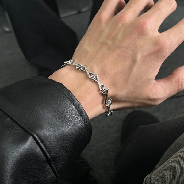 Men's and Women's Letter Bracelet, Prickly Chain for Versatile High-End Fashion, New Cuban Link Accessory