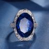 Copper bottom gold-plated European and American simulated color treasure style large denier luxury temperament ring main stone 13*18 - 图片 5
