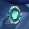 Copper bottom gold-plated European and American simulated color treasure style large denier luxury temperament ring main stone 13*18 - 图片 4