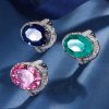 Copper bottom gold-plated European and American simulated color treasure style large denier luxury temperament ring main stone 13*18 - 图片 2