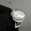 Geometric Elliptical Shell Light Luxury S925 Pure Silver Open Ring - 图片 2