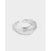 Korean Version INS Exclusive Design Minimalist Versatile Irregular Surface Texture S925 Solid Silver Open Ring for Women - 图片 3