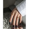 Korean Version INS Exclusive Design Minimalist Versatile Irregular Surface Texture S925 Solid Silver Open Ring for Women - 图片 5