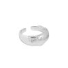 Korean Version INS Exclusive Design Minimalist Versatile Irregular Surface Texture S925 Solid Silver Open Ring for Women - 图片 8