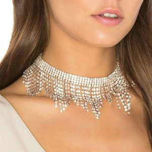 European version of popular necklace, fringed diamond necklace, alloy necklace